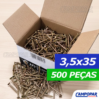 500 Parafuso Para Madeira 3,5x35 Philips Chipboard Cabeça Chata 3,5 x 35 3.5x35 em Oferta na Shopee