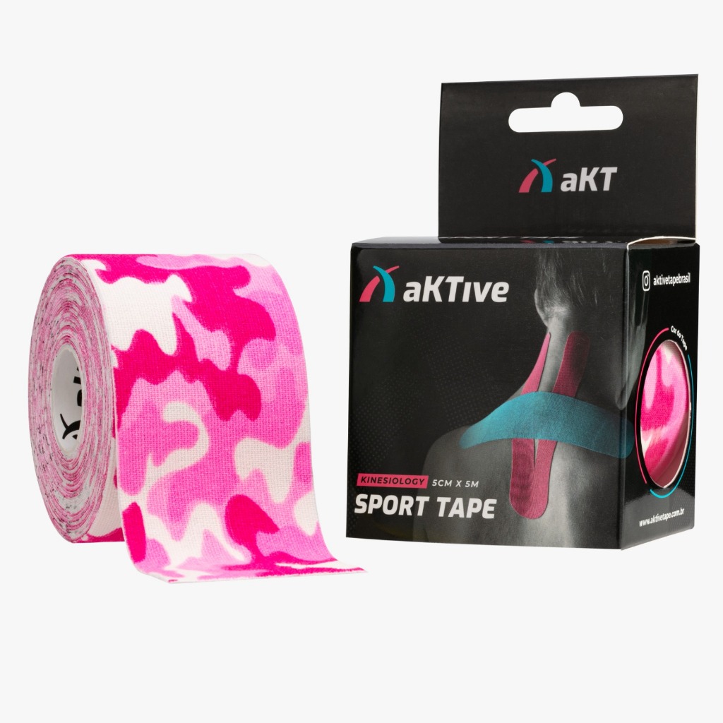Fita Kinesio Tape Bandagem Crossfit esportes/Aktive Tape Camuflado Rosa Profissional