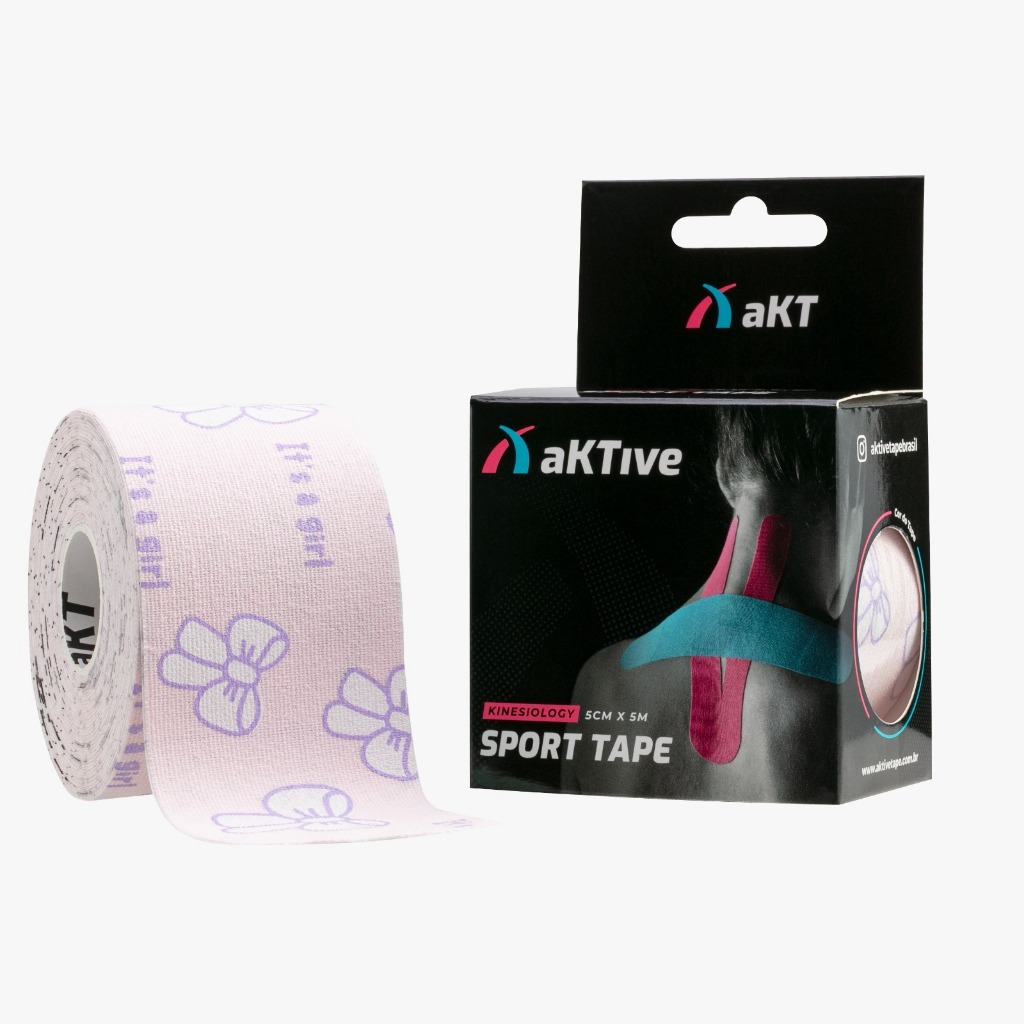 Bandagem Elástica Aktive Kinesio Tape Fita Original Cross Fisioterapia  Pós Cirurgia Ortopedia Gestantes Kids Laço Girls
