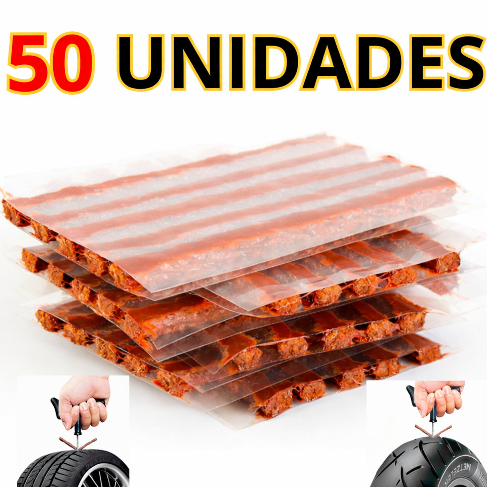 KIT COM 50 ou 10/20/30/40 REFIL REPARO DE PNEU MACARRAO SEM CÂMERA CARRO MOTO BIKE CAMINHAO Original