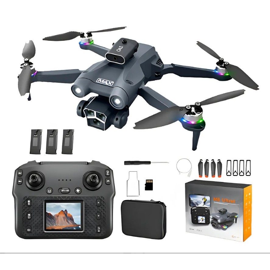 Drone Y3 Ultra Profissional 8K Com Dual Câmeras Fotografia Aérea Tela Integrada Motor Sem Escovas