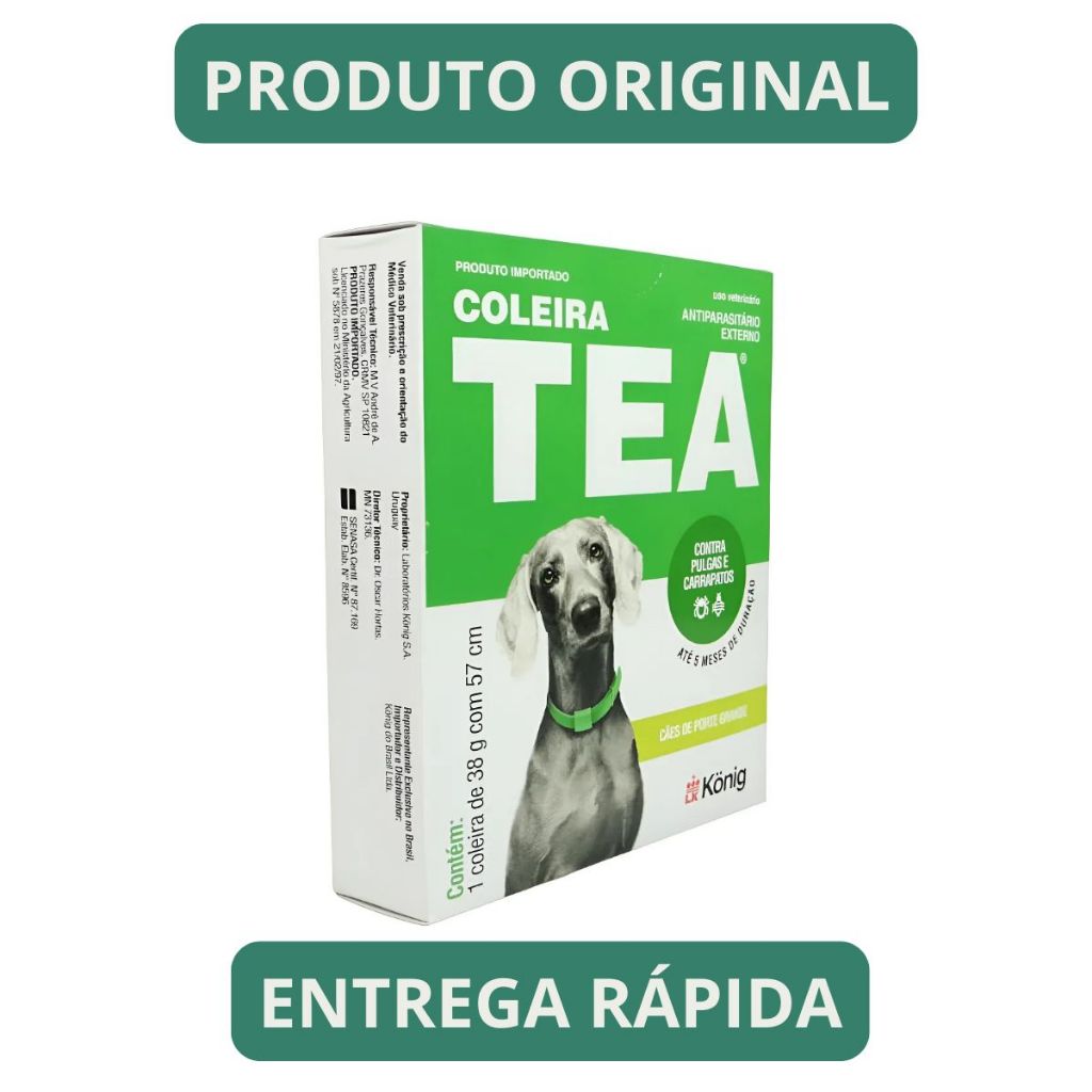 Coleira Antipulgas E Carrapatos König TEA 327 Cães Grande Verde 57cm PRODUTO ORIGINAL em Oferta na Shopee
