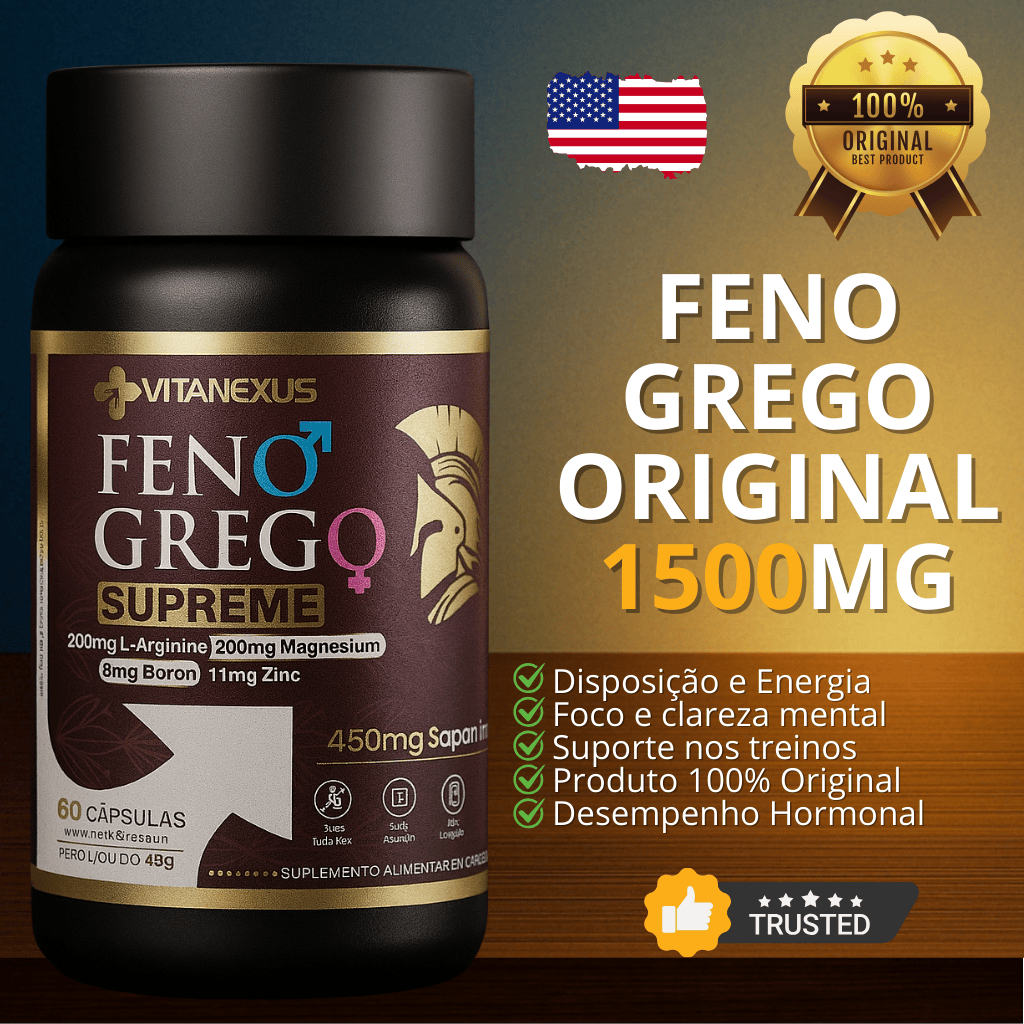 TestoBoost Fεno Grεgo + Arginina | Força e Desempenho nos Treinos | Padrão Internacional Vitanexus em Oferta na Shopee