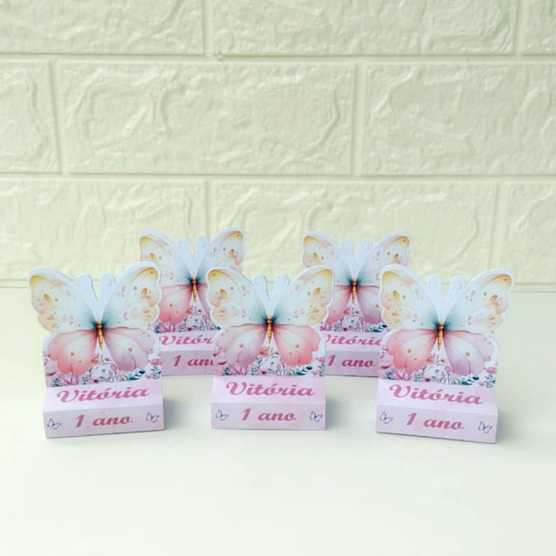 Porta Bis Duplo Jardim Encantado Borboletas Personalizados | Festa Infantil | Lembrancinhas | Aniversário