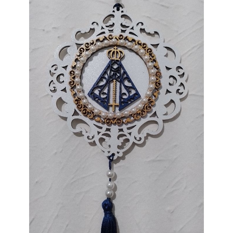 Adorno de Porta Nossa Senhora Aparecida 13/15 cm – Decoração Religiosa Católica Artesanal