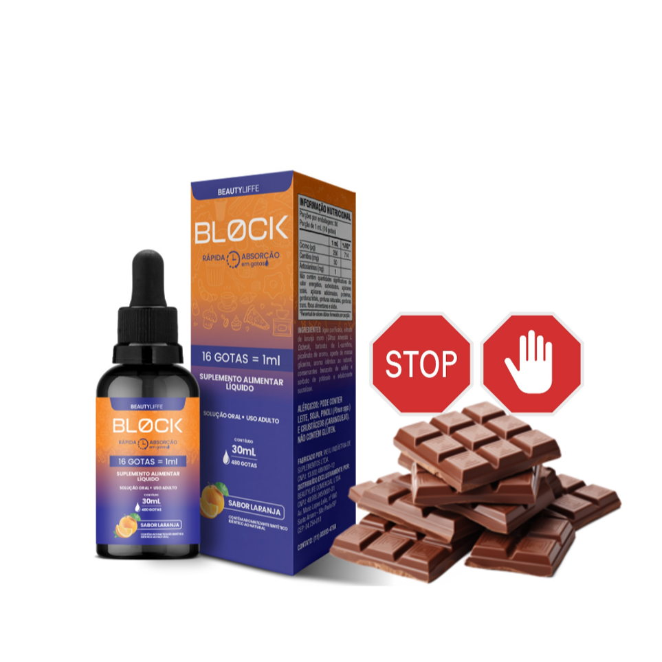 BLOCK Anti-Açucar e Salgados 30ml BeautyLiffe - Termogênico Natural - Super Formula com La...