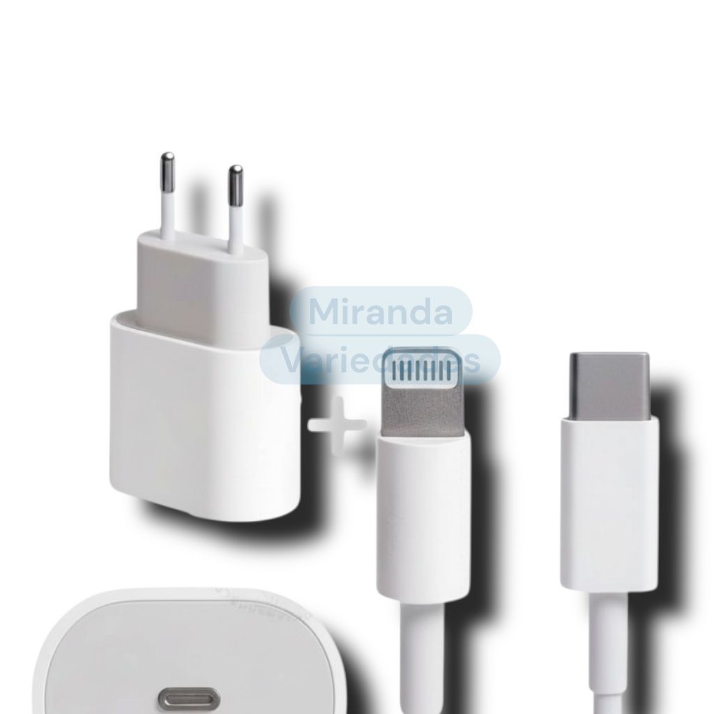 Carregador de iPhone Fonte e Cabo Com Carregamento Rápido Carregador completo 1m PD 20w lightning