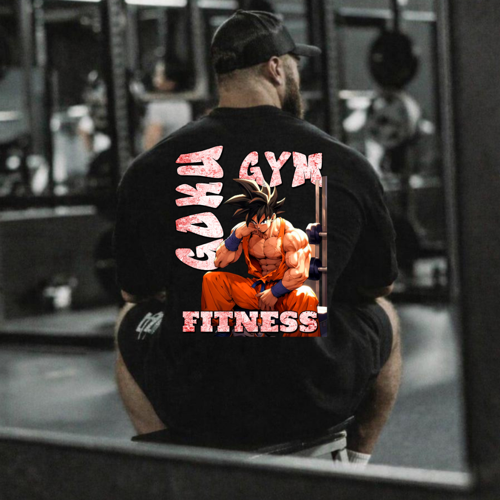 Camiseta Camisa Oversized Blusa  Academia Musculação Anime Streetwear 100% Algodão Estampada Unissex