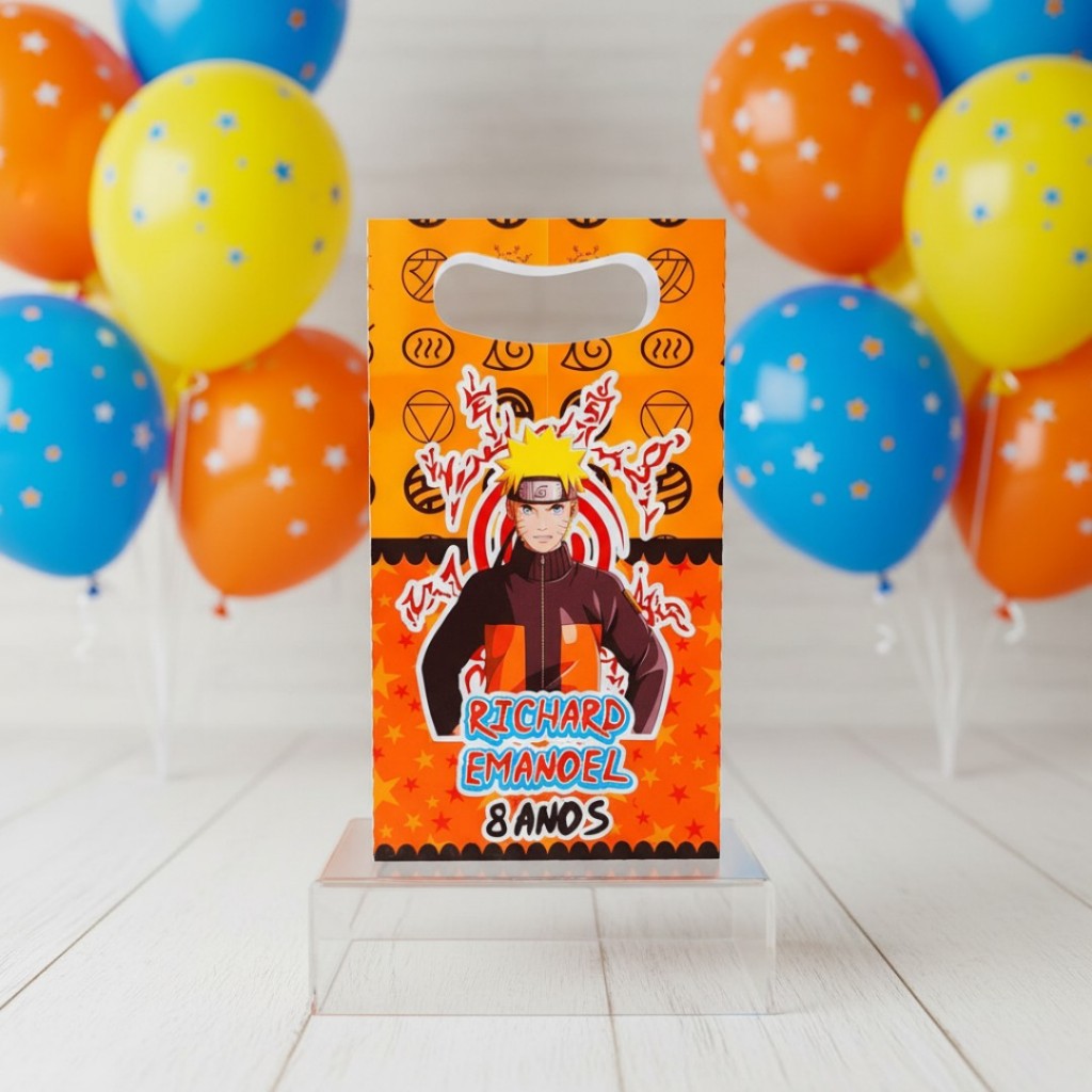 Sacolinha Surpresa Personalizada Naruto - Lembrancinha para Festa