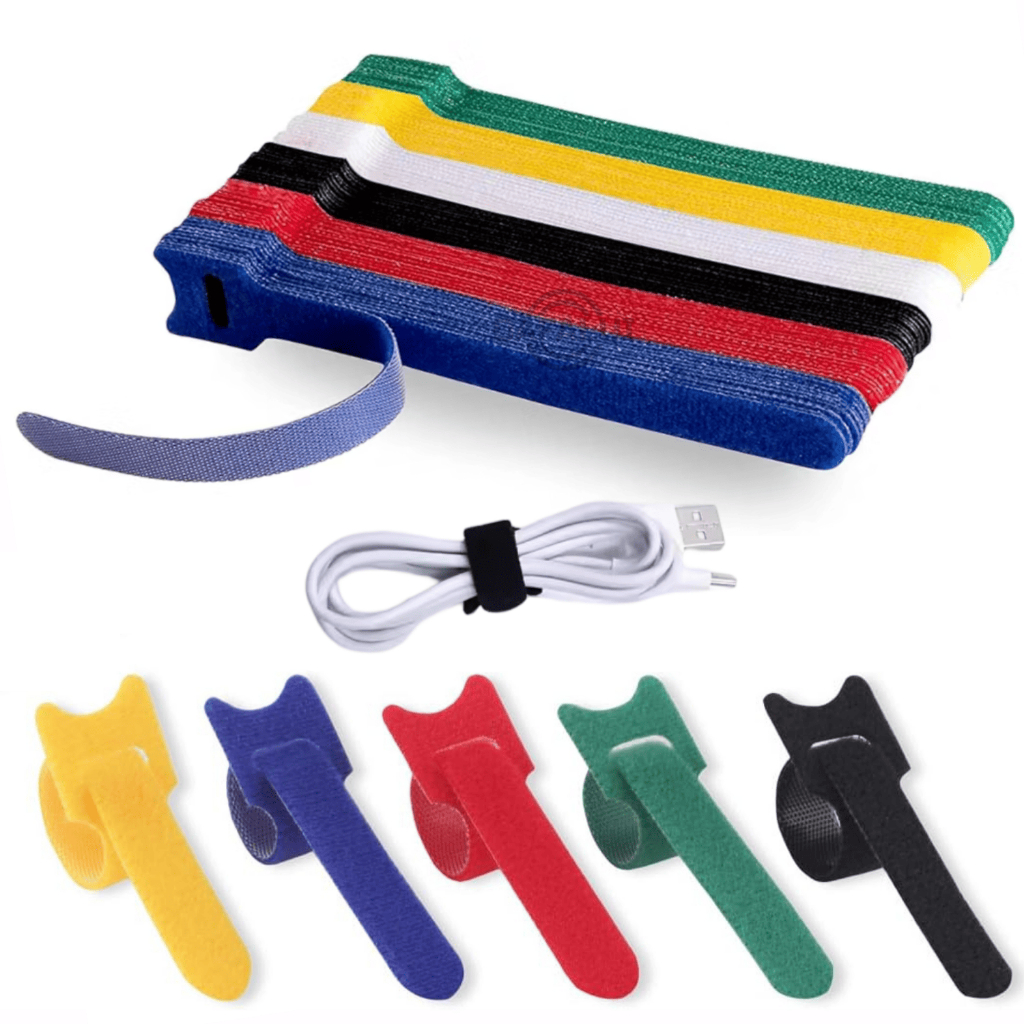 Kit 20 UN / Kit 40 UN - Organizador de Cabos e Fios Abraçadeira Multiuso Prendedor Reutilizável 15cm