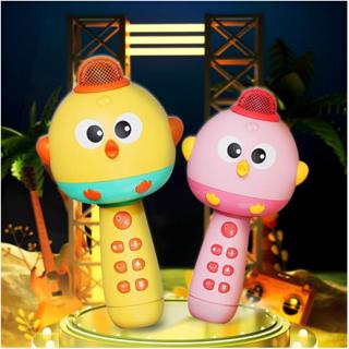 Microfone Bluetooth infantil para contar histórias e música com luz em Oferta na Shopee