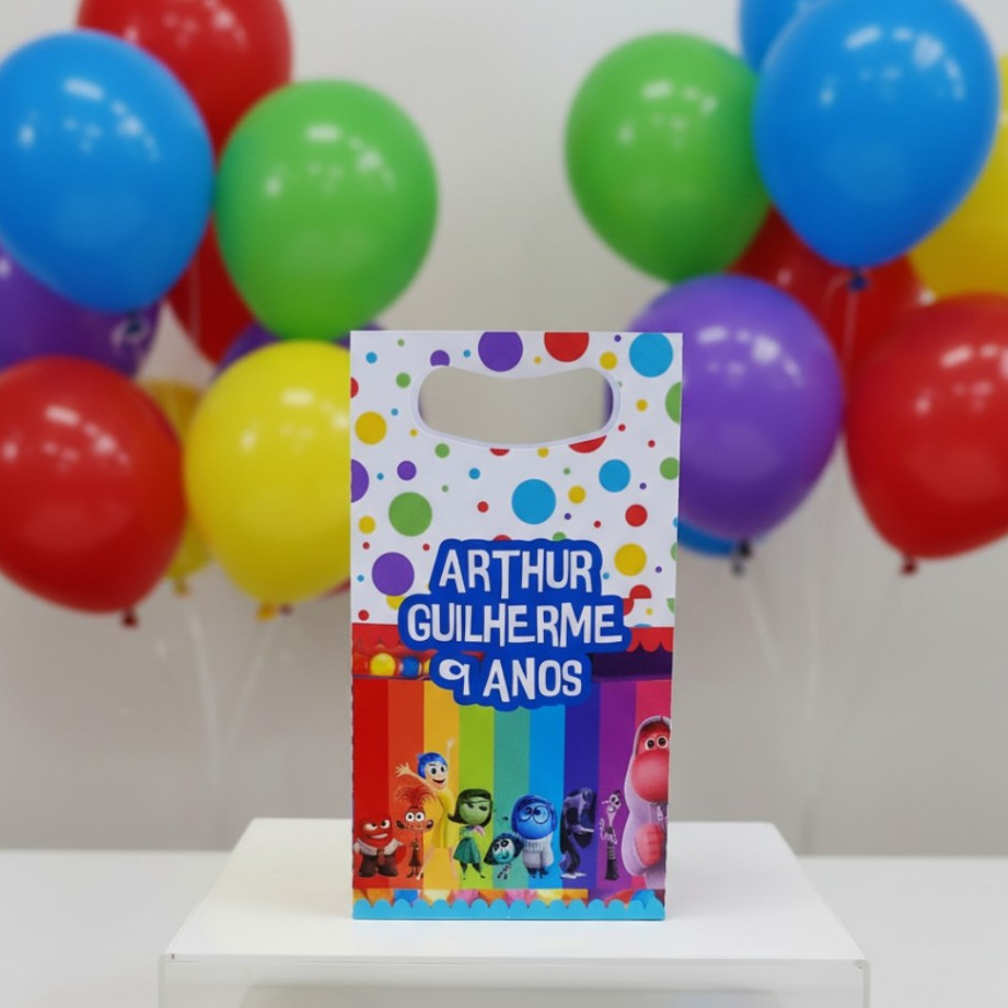 Sacolinha Surpresa Personalizada TEMA DIVERTIDAMENTE - Lembrancinha para festa
