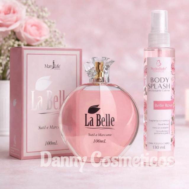 Perfume La Belle Mary Life + Body Splash Belle Rose Bio Instinto em Oferta na Shopee