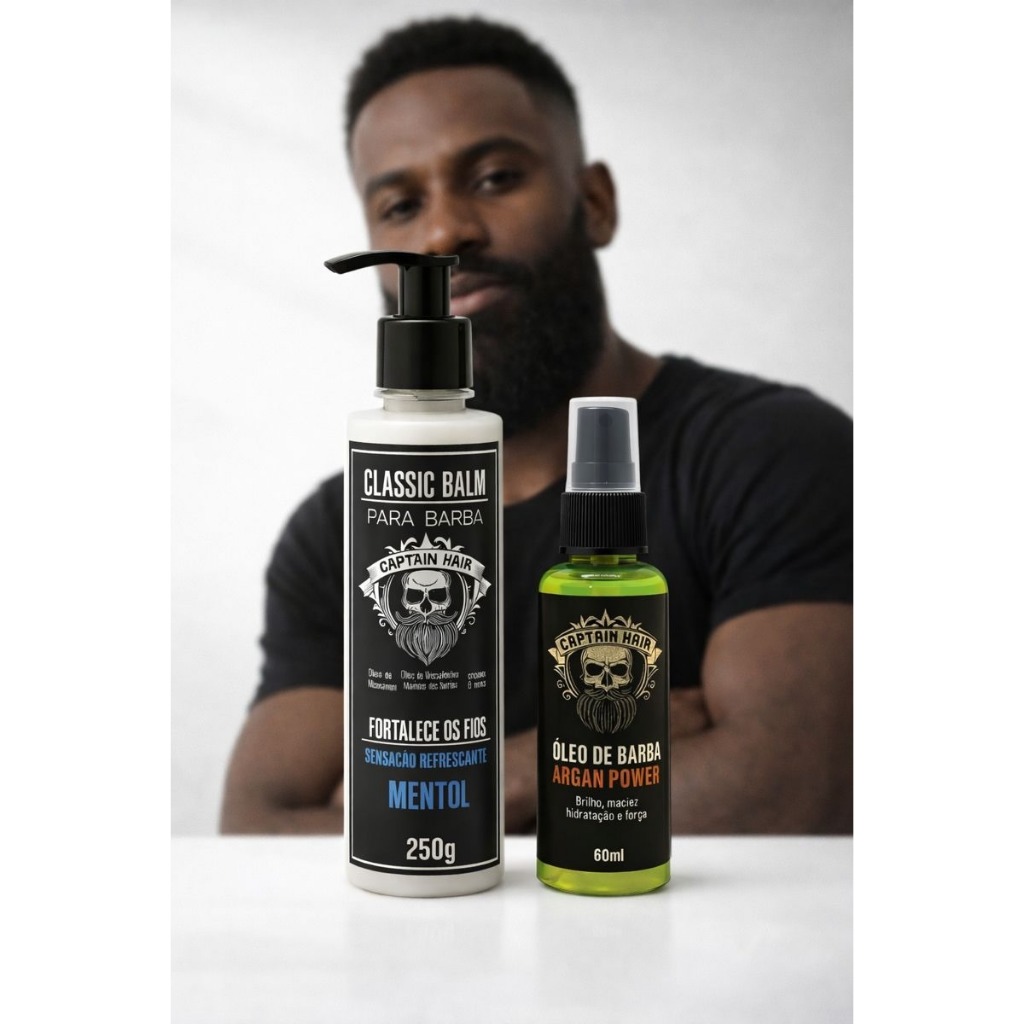 Kit Combo 1 3 6 unidades Balm para barba 250 gr oleo para barba 60 ml Amacia e modela Big Barber AntFrizz Profissional