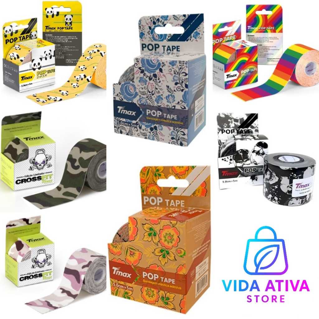Bandagem elástica TMAX estampas Temáticas diversas kinesio tape TMAX Original
