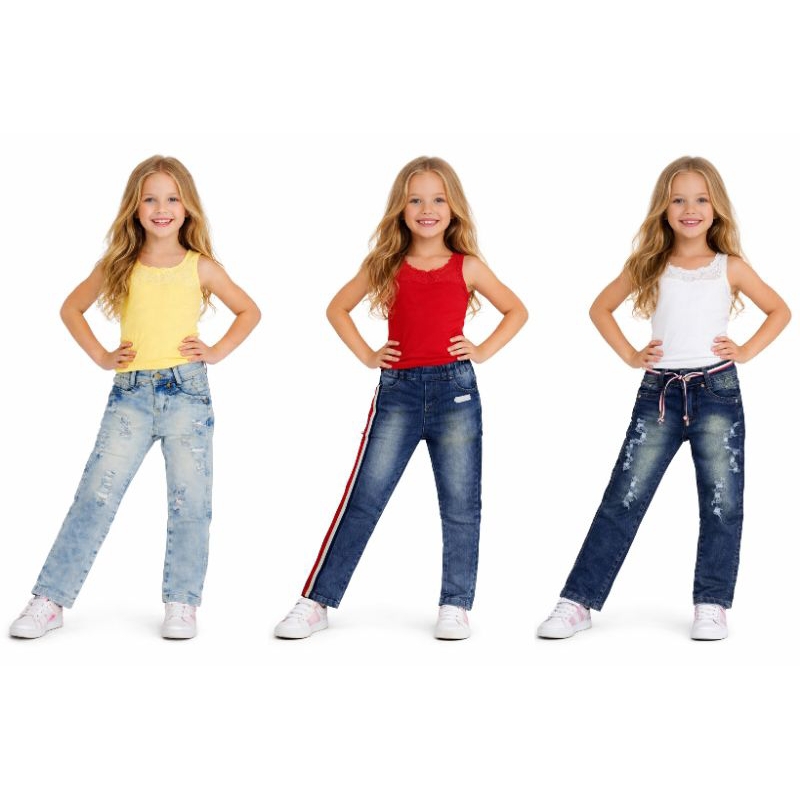 calça jeans feminina infantil e juvenil calça jeans menina