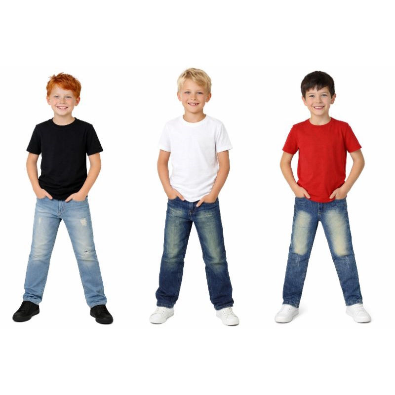 calça jeans masculina infantil e juvenil tamanho 04 ao 16