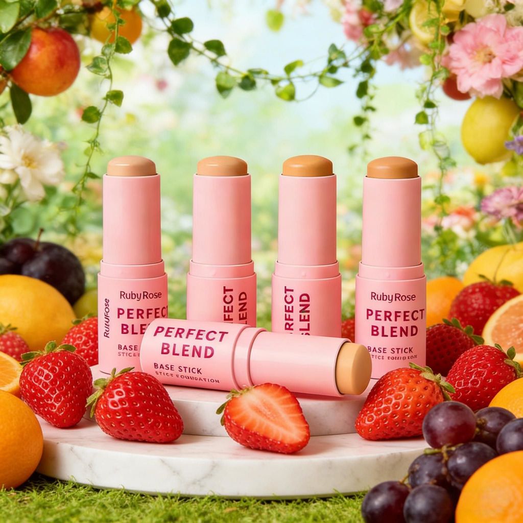 Base Em Bastão Stick Perfect Blend Ruby Rose Linha Rosa - ou Sunkiss - Natural ou Bronzeador HB-M300G1