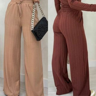 Calça Feminina Cintura Alta Reta Básica Confortável Tecido Leve Elástico Casual Elegante em Oferta na Shopee