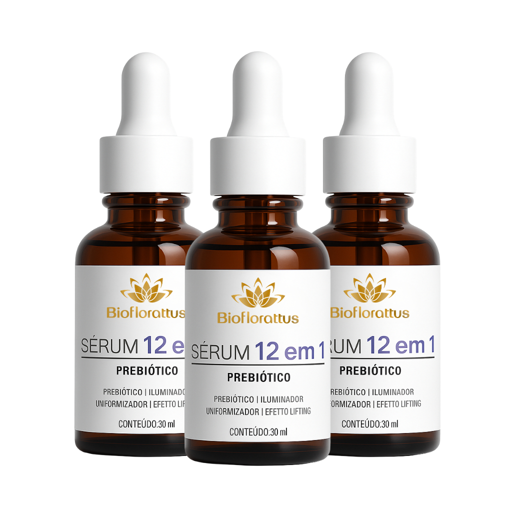Kit 3 Sérum Facial Advanced 12 Ativos | Tecnologia Avançada para a Pele | Bioflorattus