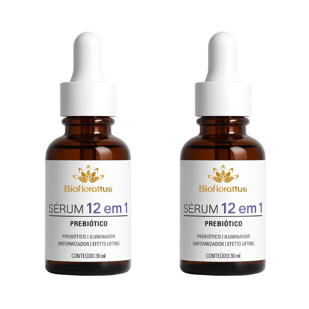 Kit 2 Sérum Facial Advanced 12 Ativos | Tecnologia Avançada para a Pele | Bioflorattus