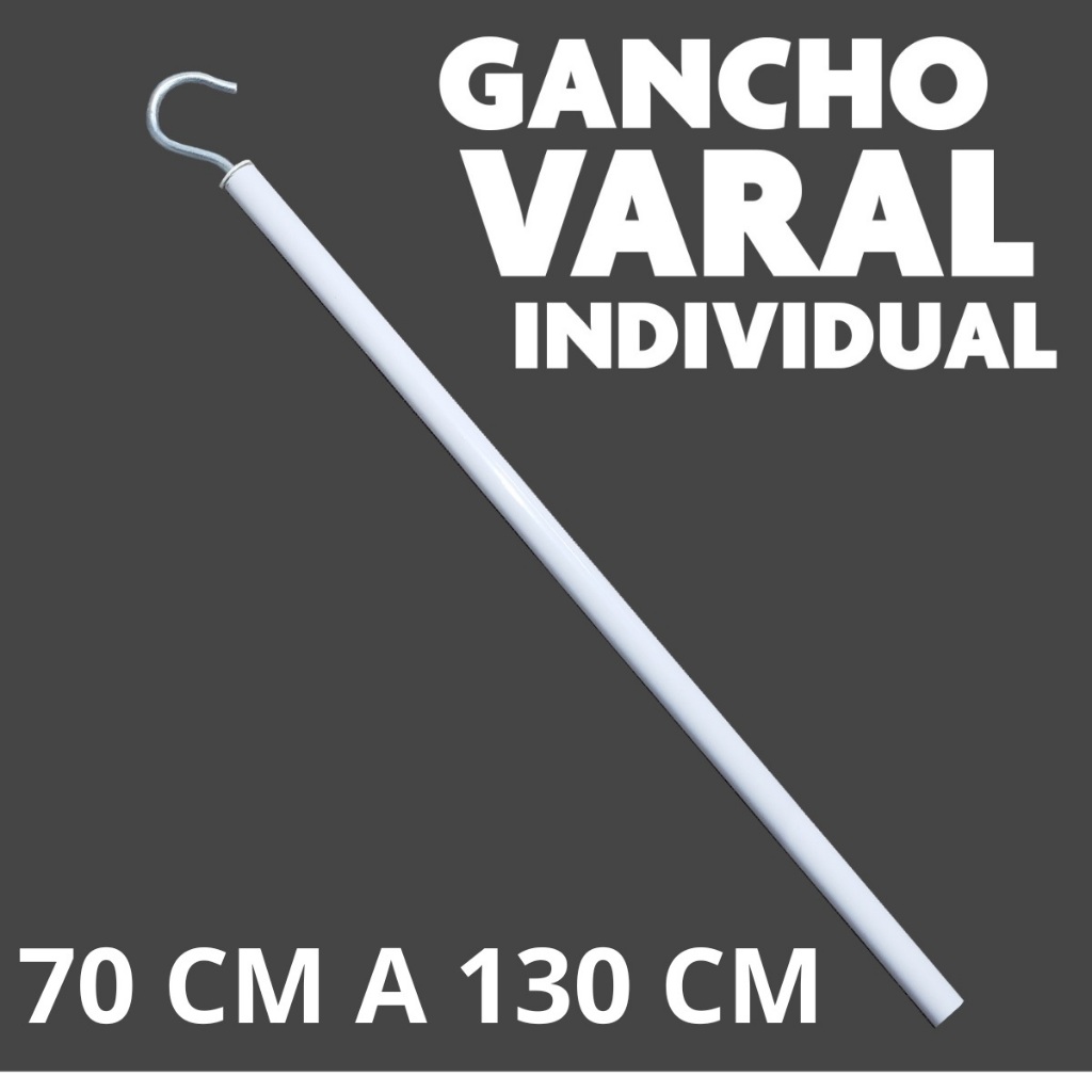 Puxador Gancho Haste Para Varal De Teto Parede Individual Aluminio - Bitenfer Varais