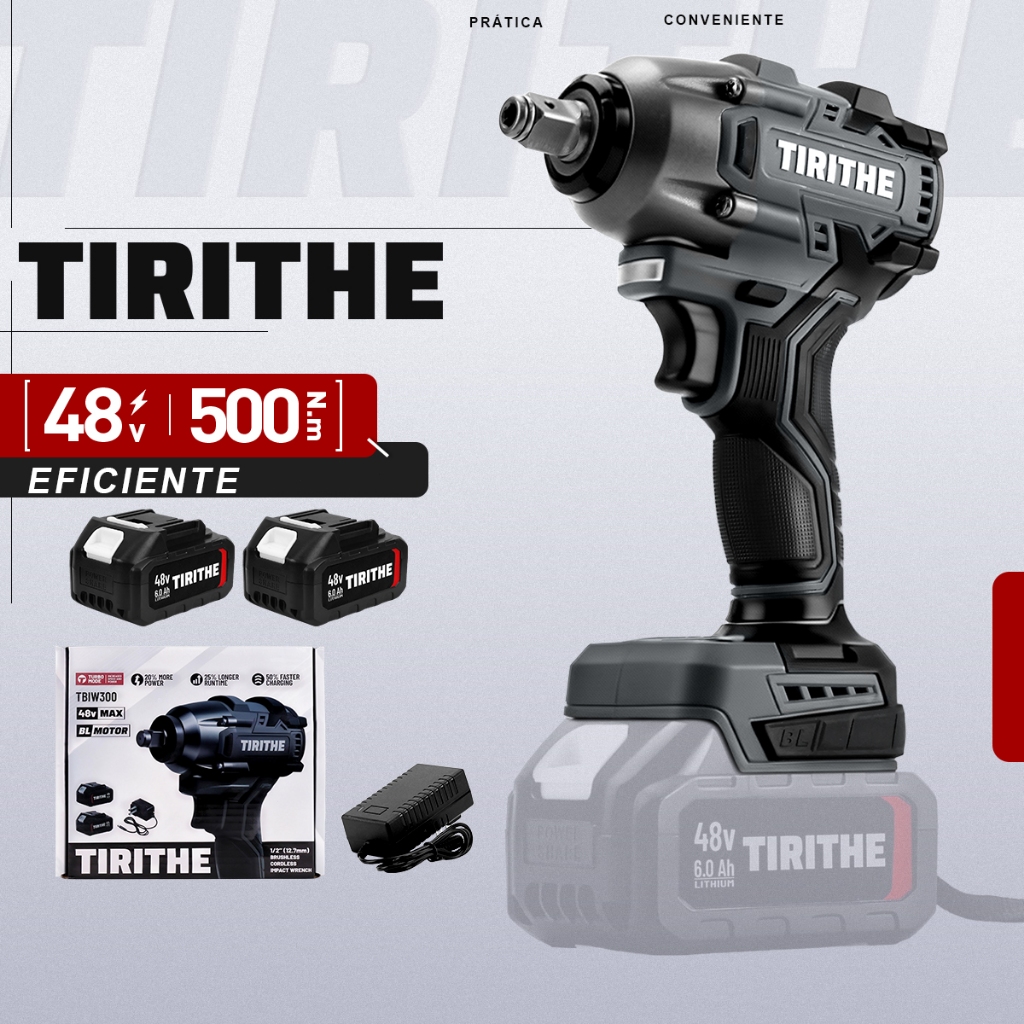 Chave De Impacto Brushless 500nm 48v Com 2 Baterias Portátil em Oferta na Shopee