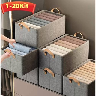 Caixas Organizadoras Armazenamento Reforçadas para Guarda-Roupas  Multiuso para Roupas Ín…