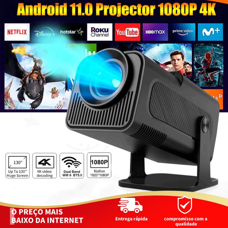 Atualizado Projetor Smart HY320 Android Full HD 1920×1080 Bluetooth Wi-fi