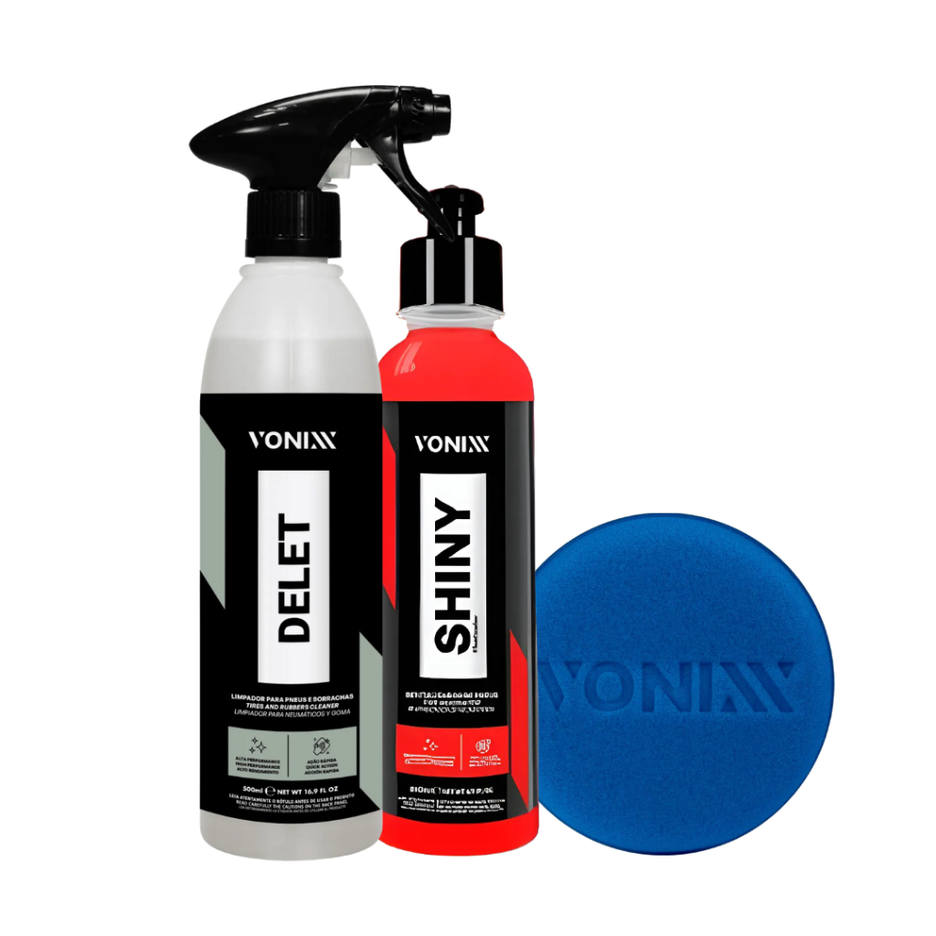 Kit Rodas Vonixx Delet + Shiny Limpa e Revitalizador Pneus Vonixx