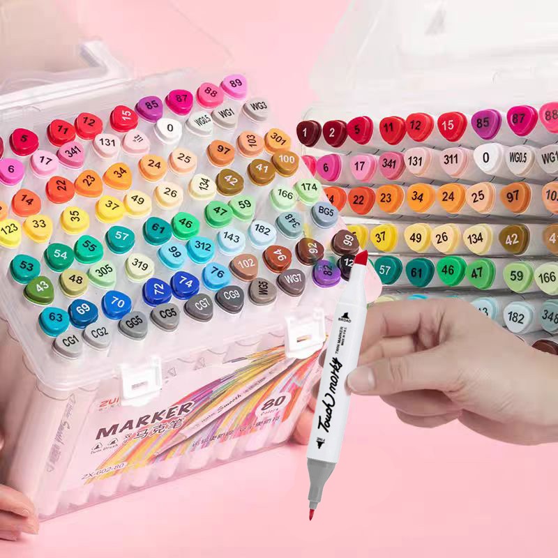24 a 60 Marcadores Tinta Acrílica Caneta Brush Canetinha Pintar Aquarela Plástico Escola Escritório