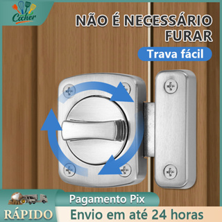 Fechadura Trava De Segurança liga de zinco Porta De Aço Inox Tranca Anti Roubo Fácil instalação em Oferta na Shopee