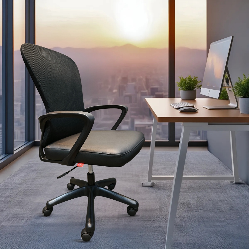 Cadeira De Escritório Moderno Presidente Giratoria Comfy Ergonômica Couro Estofada Ajuste De Altura