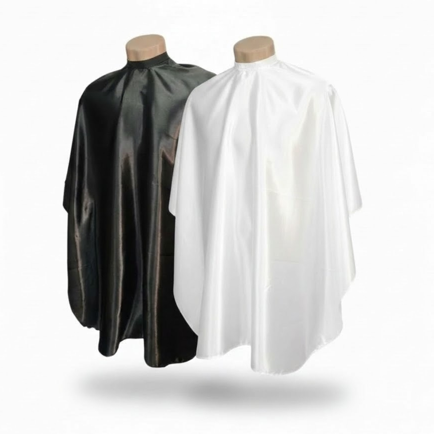 KIT 2 Capas de Corte para Cabeleireiro em Cetim  com zíper Top