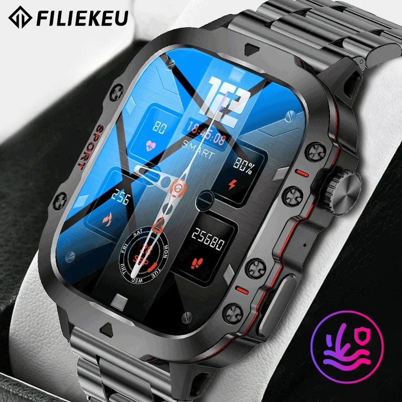 FLK Relógio Smartwatch 3ATM à prova d'água Chamadas Bluetooth Ar Livre Esportes Smartwatch Relogio