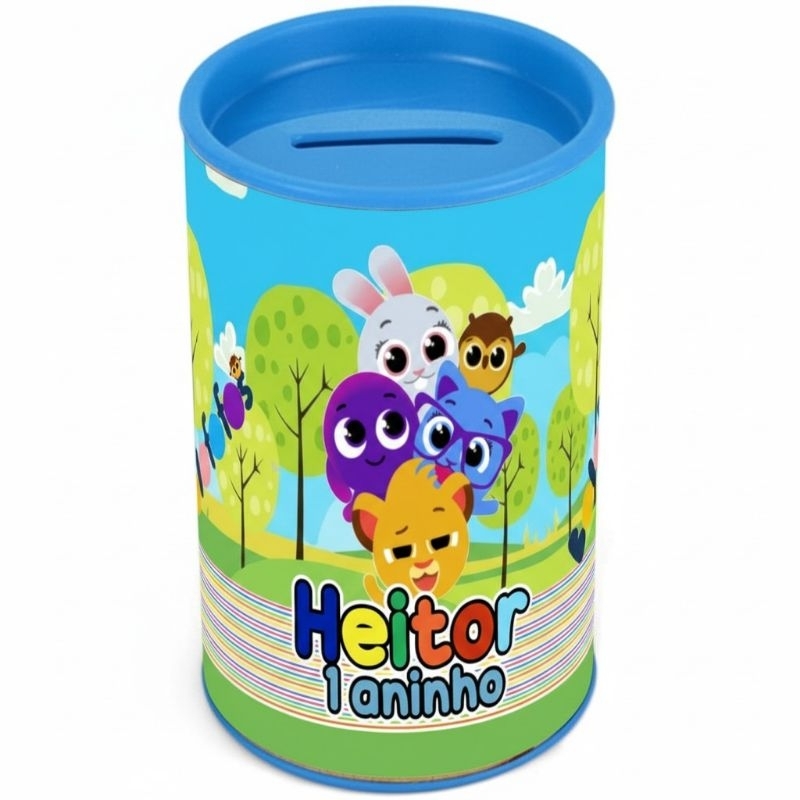 Cofrinho + Rótulo Personalizado Bolofofos lembrancinha para festa infantil