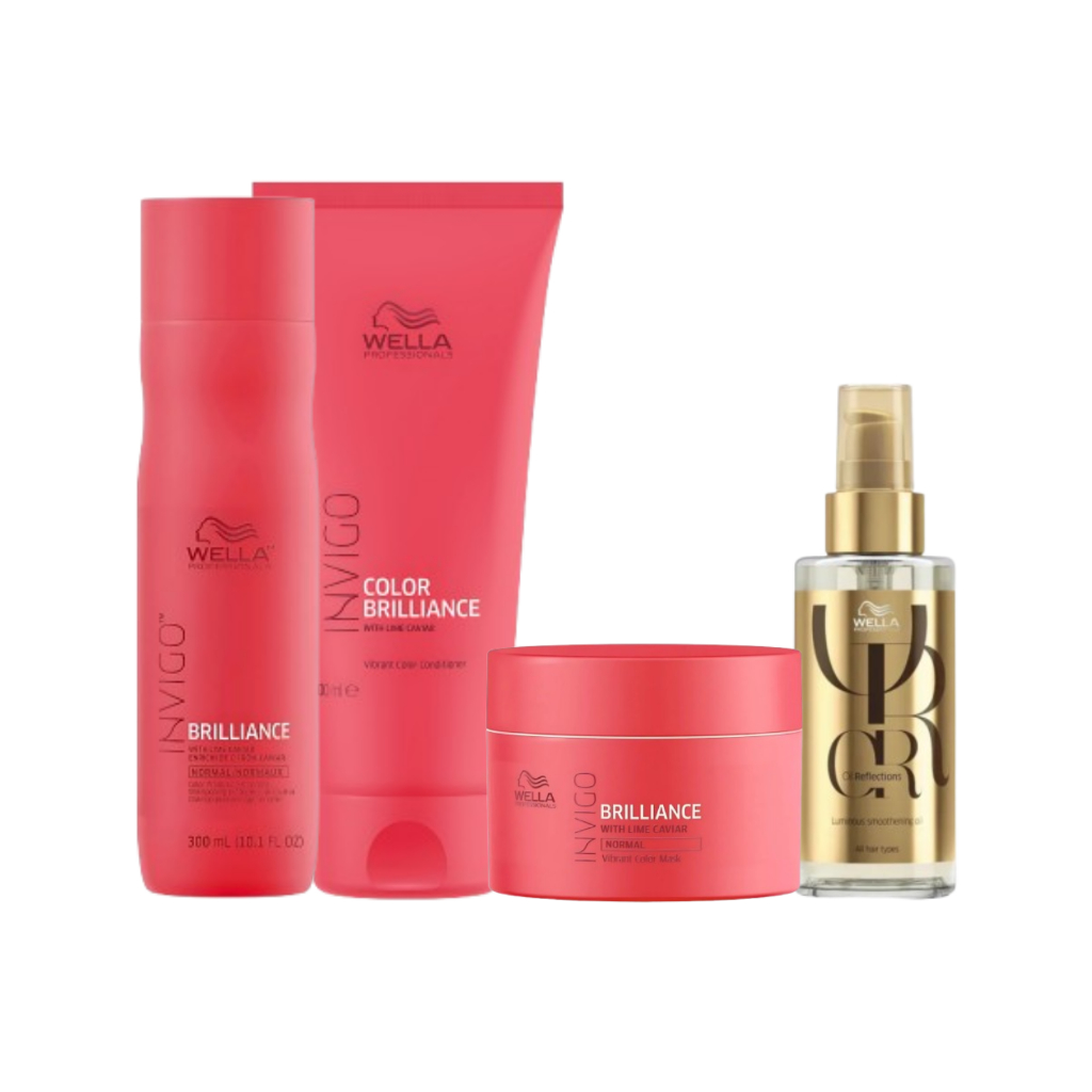 Kit Wella - Shampoo 250ml , Condicionador 200ml e Máscara 150ml Color Brilliance + Oleo 100ml