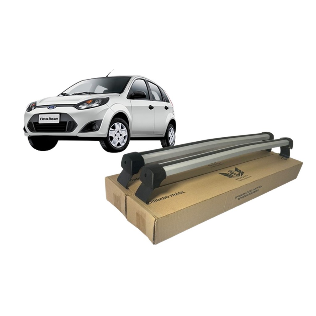 Rack De Teto Bagageiro Sport Com Borracha Fiesta Rocam 2003 Até 2012