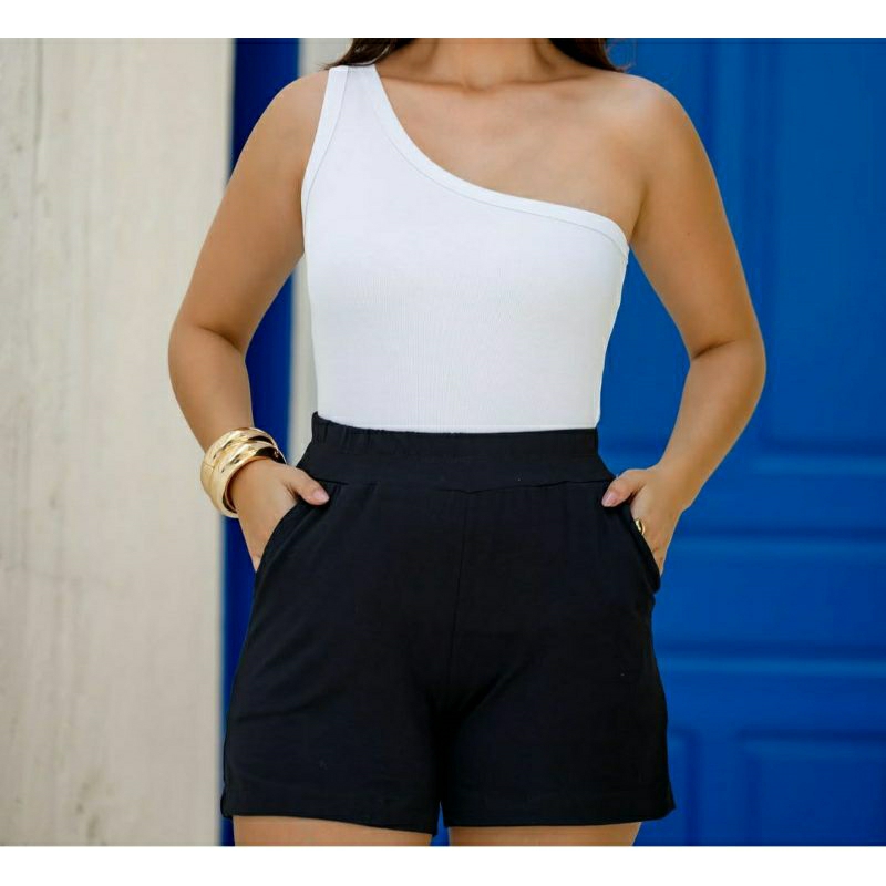 Blusa Feminina um ombro só, Versátil, estilosa, Confortável ideal para o dia a dia.