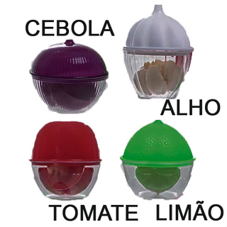 KIT POTINHOS GELADEIRA - ALHO CEBOLA TOMATE LIMÃO em Oferta na Shopee
