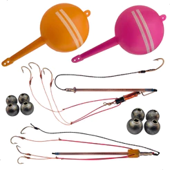 Kit Pesca Carpa Cabeçuda 1.0 Chumbadas Chuveirinhos Bóias Paulistinha
