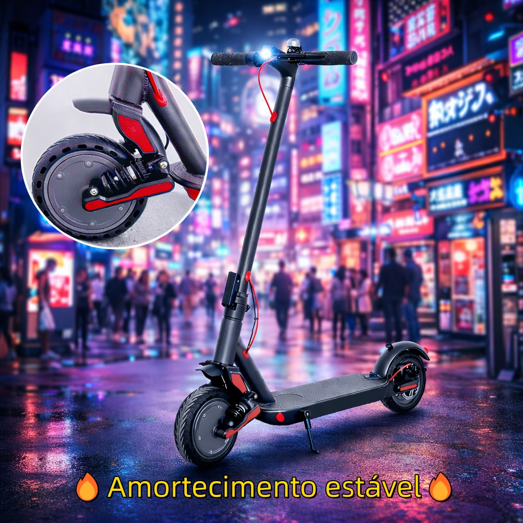 Patinete Elétrico Com Amortecedor Adulto 350W – Alta Velocidade, Bateria Longa e Suporta Até 150kg