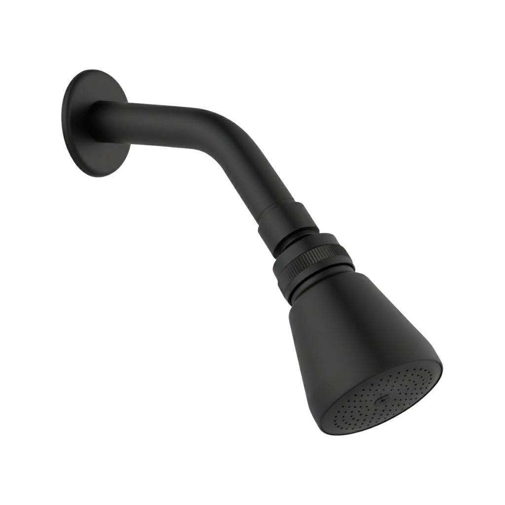 Ducha Chuveiro Água Fria Alta Vazão Preto Fosco Inox Redondo Articulável Preto Brilhante Luxo