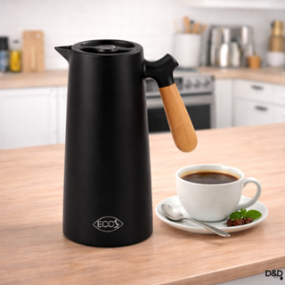 Garrafa Térmica Nórdica 1 Litro Café Chá Bule Térmico Cabo Madeira Jarra Térmica Elegante e Moderna. em Oferta na Shopee