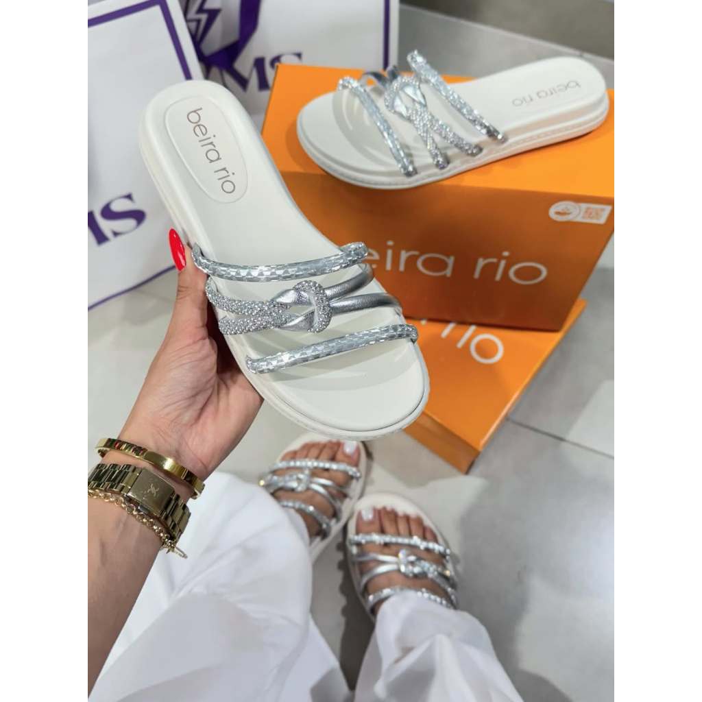 Sandália Feminina Papete Beira Rio Rasteira Original–Super Confortável, Leve e Estilosa para o Verão em Oferta na Shopee