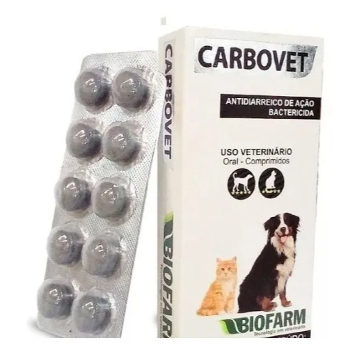 Carbovet Antidiarreico Bactericida Cartela C/ 20 Comprimidos