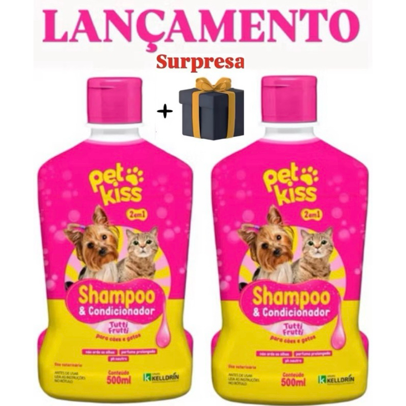 Kit C/1 Litro 2 Frascos Shampoo e Condicionador Chiclete Tutti Frutti 2 Em 1 Novo da Kelldrin 500ml LANÇAMENTO