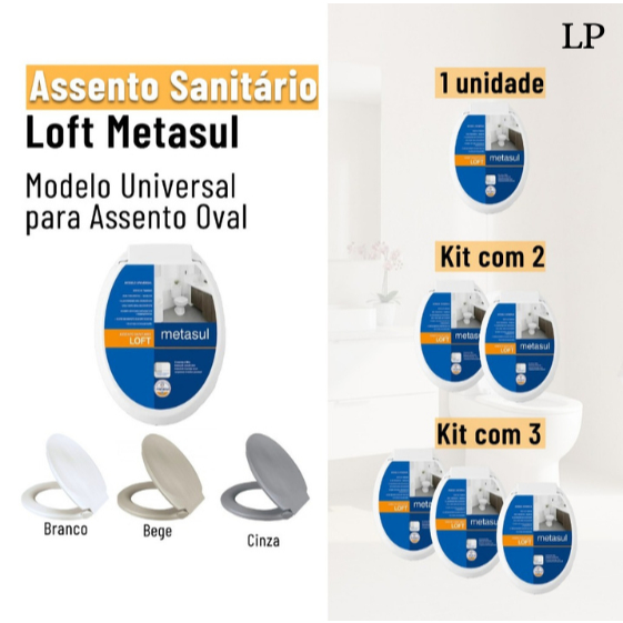 Assento San Tampa Vaso Oval Sanitario Universal Redondo Deca Incepa Icasa Lorenzetti Tampa Privada
