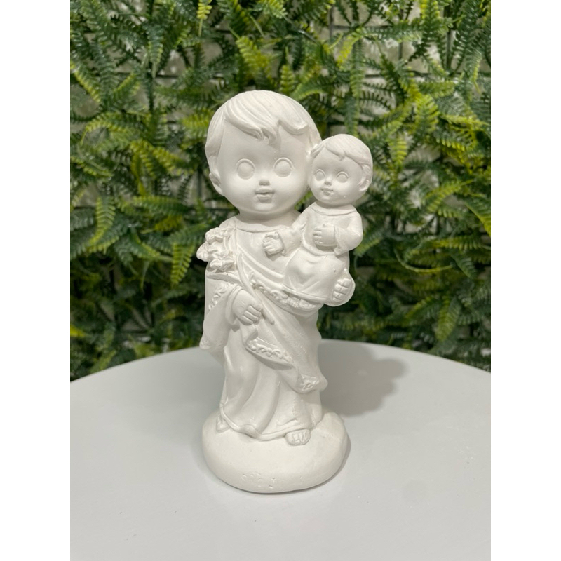 Imagem De São José bebê 15cm - Em Gesso Cru - Acabamento Impecável - Rico Em Detalhes.