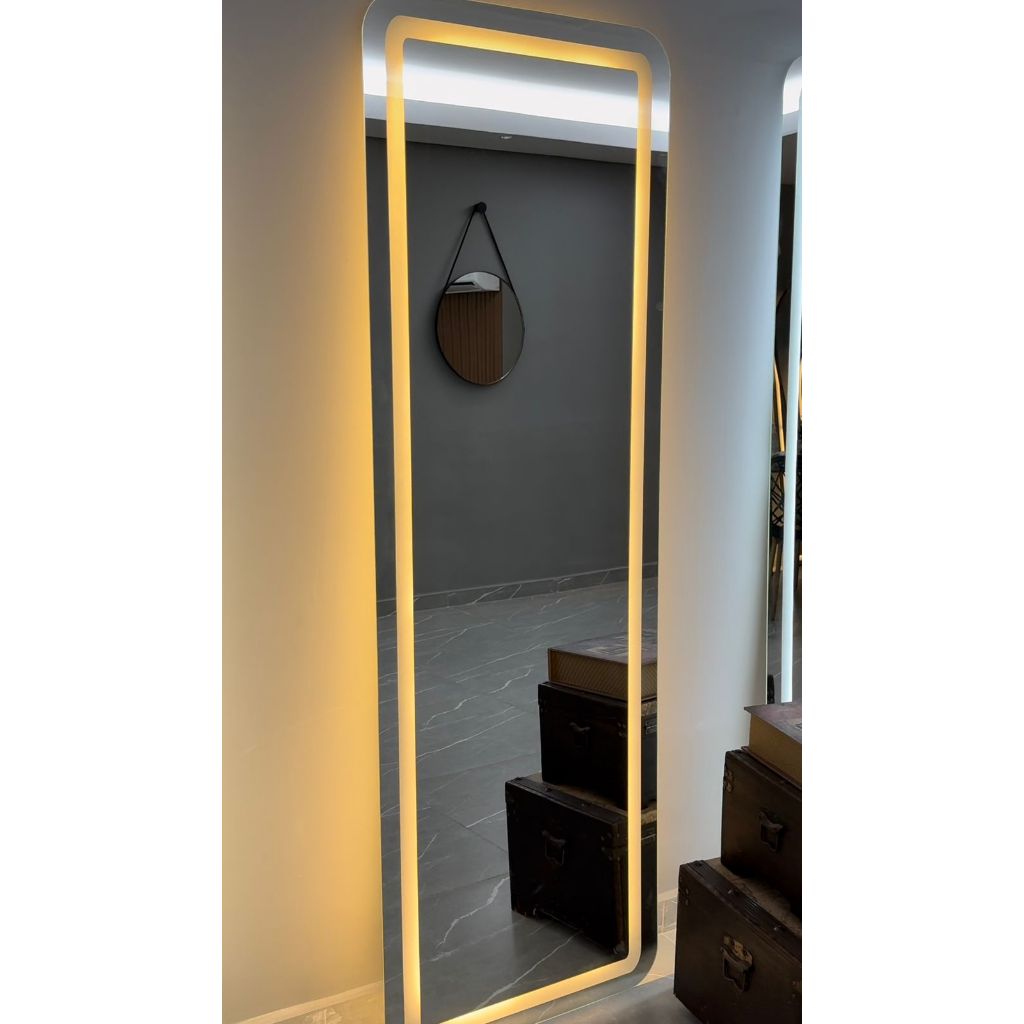 Espelho Retangular Led Jateado Bivolt Decorativos Luxo Quente_3000K Branco_6000K e Neutro_4000k Closet · foto 2
